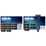 Gillette Proglide Recharges De Lames De Rasoir Pour Homme 14 Unités, Avec 5 Lames Anti-Friction Pour Un Rasage De Près Et Durable & ProGlide Rasoir pour Homme - 6 lames, avec 5 lames anti-friction