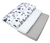 Medi Partners 3pcs Ensemble Drap Housse pour Un lit bébé 60x120 cm 100% Coton literie bébé Matelas Enfant Sac de Couchage lit bébé