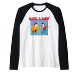 Laurel & Hardy Comic Characters Bowing Raglan Baseball Tee