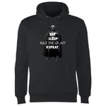 Sweat à Capuche Homme Eat Sleep Rule The Galaxy Repeat Star Wars Classic - Noir - XL