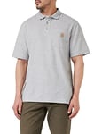 Carhartt Men's Loose Fit Midweight Short-Sleeve Pocket Polo, Heather Grey, XL