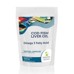 Cod Liver Oil 1000mg 60 Capsules: Vitamin A, D3, Omega 3 EPA DHA Fish Oil - UK-M