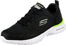 Skechers Men's Skech-air Dynamight Venturik Sneaker,Black Synthetic/Textile/Lime Trim,9.5 UK