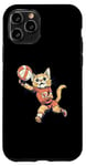 Coque pour iPhone 11 Pro Chat mignon jouant au volley-ball. Volley-ball de chat