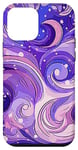 iPhone 12 mini Swirl Purple Color Illustration Pattern Abstract Art Case