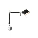 Artemide Tolomeo Micro Wall Lamp, Black Sort Aluminium