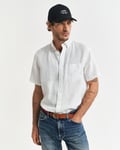 GANT - Regular Fit Kortermet linskjorte til herre white