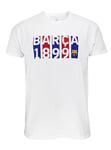 FC Barcelona - T-Shirt Officiel Flag White Junior Barça, Unisexe Enfants, 10 ans