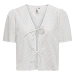 Chemisier FEMME Only coton avec manches courtes et col v blanc