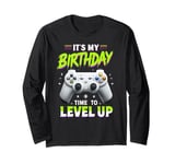 It's My Birthday Boy Time to Level Up Video Game Gift Boys Long Sleeve T-Shirt