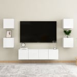 The Living Store - Ensemble de meubles tv 6 pcs Blanc brillant Aggloméré Blanc