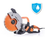 Evolution Power Tools R300DCT+ Disc Cutter, Concrete Saw, Cut Off Saw, For Cutting Concrete, Stone, Brick, Roof Tile & More - 2400W Motor, No Gas, 115mm Cut, Incl Premium Diamond Blade, 230V, 300mm