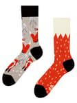 Dedoles Chaussettes Unisexe Homme Femme & Enfants beaucoup designs amusants gauche droite différent, couleur: Rouge, motif: Renard, taille: 35-38