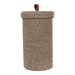 ZOES HOMEWARE Support de rangement autonome pour papier toilette, décoration bohème pour salle de bain, panier de papier toilette tissé à la main pour méga rouleau, 3 rouleaux de papier toilette, 19,8