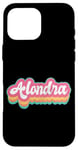 Coque pour iPhone 16 Pro Max Alondra Prénom Fille Vintage Années 70 80 Personnalisé