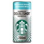 Starbucks DoubleShot Espresso No Added Sugar Iced Coffee Drink 200ml x 12