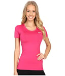 Nike Women's Pro Cool T-Shirt - Vivid Pink/White, X-Small