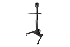 StarTech.com Mobile Workstation Cart with Monitor Mount, CPU/PC Holder, Keyboard Tray, Ergonomic Height Adjustable Desktop Computer Cart, Rolling Mobile Standing Workstation on Wheels - Portable Stand-Up Cart vagn - för LCD-skärm/tangentbord/mus/processor