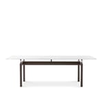 Cassina - LC6 bord Outdoor, Carrara Marble Top, Enamel Frame Textured Brown - Matbord utomhus - Brun - Metall/Sten