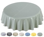 Home Direct Nappe Toile cirée PVC 160 cm (Ronde 160cm, Vert Sauge)