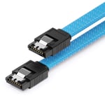 30 Cm Sata 3 Nylon Câbles De Données 6 Gbit/S Sata Iii Câbles De Branchement Serial Ata Câbles De Connexion Pour Carte Mère & Disque Dur Hdd Ssd 2 Connecteurs En L S-Ata Droits Bleu