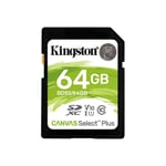 Kingston Canvas Select Plus - flash-minneskort - 64 GB - SDXC UHS-I