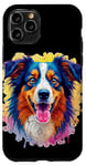 Coque pour iPhone 11 Pro Berger australien Femmes Hommes Enfants Chien Aussie Art Portrait