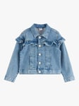 Lindex Kids' Soft Denim Frill Jacket, Blue Denim