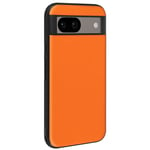 Avizar Coque pour Google Pixel 8A Bi-matière Aspect Cuir Cowhide Cover Orange