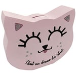 Enesco- Tirelire Chat, 700188, Rose