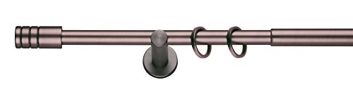 mydeco Rillcube Tringle à Rideau télescopique/Fixation, en MÉTAL, 16/19 mm, Bronziert, 120 BIS 210 cm Länge