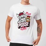 Tom & Jerry Posse Cat Men's T-Shirt - White - 5XL