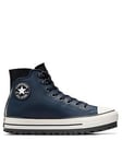 Converse Mens Counter Climate Leather Hi Trainers - Black/White, Black/White, Size 11, Men