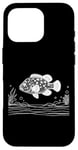 Coque pour iPhone 16 Pro Line Art Poisson & Ichtyologiste Léopard Bushfish