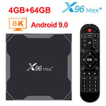 Lecteur multimédia TV Box X96 Max Plus Amlogic S905X3 Wifi Bluetooth 4GB+64GB Android 9.0 -noir