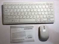 White Wireless MINI Keyboard & Mouse Set for LG 42LA620V 42-inch 1080p SMART TV