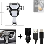  For Realme 11 Pro Airvent mount + CHARGER holder cradle bracket car clamp