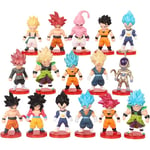 16 st Cake Toppers för Dragon Ball, Dragon Ball Z Temafesttillbehör, Barnkalas Dekoration (FMY)