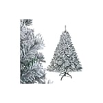 Sapin de Noël artificiel 150 cm (ø env. 85 cm) avec 450 pointes et blanc naturel avec flocons de neige système de parapluie avec support de sapin de