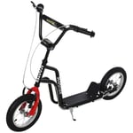 Scooter Barnskoter City Scooter Från 5 År Kickboard Med Pneumatiska Däck 12 Tum Från 5 År Svart 120 X 58 X 75-80 Cm