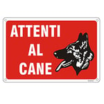 Goodvia Attention au chien, plaque en aluminium 20x30 cm, attention au chien, plaque attention au chien durable, imperméable et protection UV. Convient pour l'extérieur