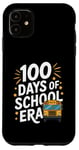 Coque pour iPhone 11 100 Days of School Era Graphique bus scolaire vintage