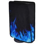 PlayVital Housse Anti-Poussière pour ps5 Console Standard Housse de Protection pour ps5 Digital Edition Anti-Poussière Cover en Nylon pour ps5 Console Vertical-Flamme Bleue(Anti-Rayures/étanche)