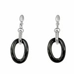 Cerruti 1881 Ladies Black Ceramic and Zircon Crystal Earrings