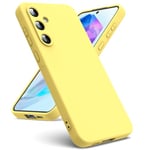 Oududianzi - Coque Compatible avec Samsung Galaxy A55 5G, [Coque Silicone Liquide] [Intérieur Microfibre] Souple Étuis en Caoutchouc Housse Antichoc Protection Bumper Coque Samsung A55 - Jaune