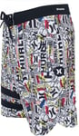 Hurley Phantom Eco 25th S1 Block Party 18" Boardshorts, Barely Bone, 38