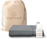 Good Sleep Bedding Fitted Sheets - 100% Viscose Derived from Bamboo Fitted Sheet, 1 Pc Super King Fitted Sheet, Soft Superking Fitted Sheet, 41cm Extra Deep Fitted Sheets, Cooling Sheets - Light Grey