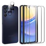 FDHYFGDY 2+2 Pièces pour Samsung Galaxy A15 4G/5G Verre Trempé, Protection d'appareil Photo et Film de Protection en Verre avec Cadre de Montage, Dureté 9H, Film de Protection d'écran HD