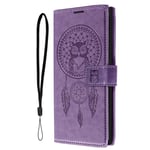 Folio Case for Samsung S23 Ultra Wallet and Stand Mandala Dream Catcher Purple