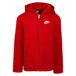 Nike Kids Club Fleece Full Zip Sweatshirt 6-7 Ans, U10 - Rouge (University Red), 6-7 Ans